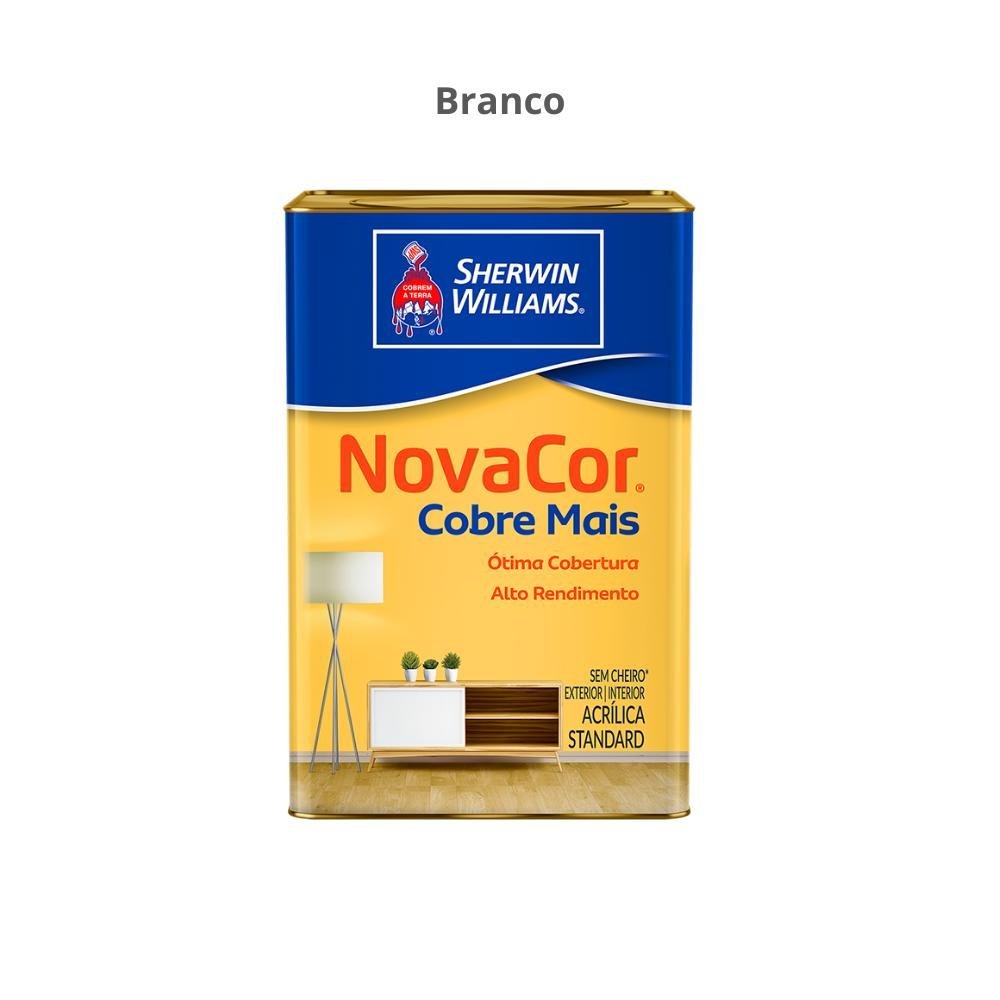 Tinta Acrílica Standard Fosco Novacor Cobre Mais 18l 38593106 Branco Sherwin-williams