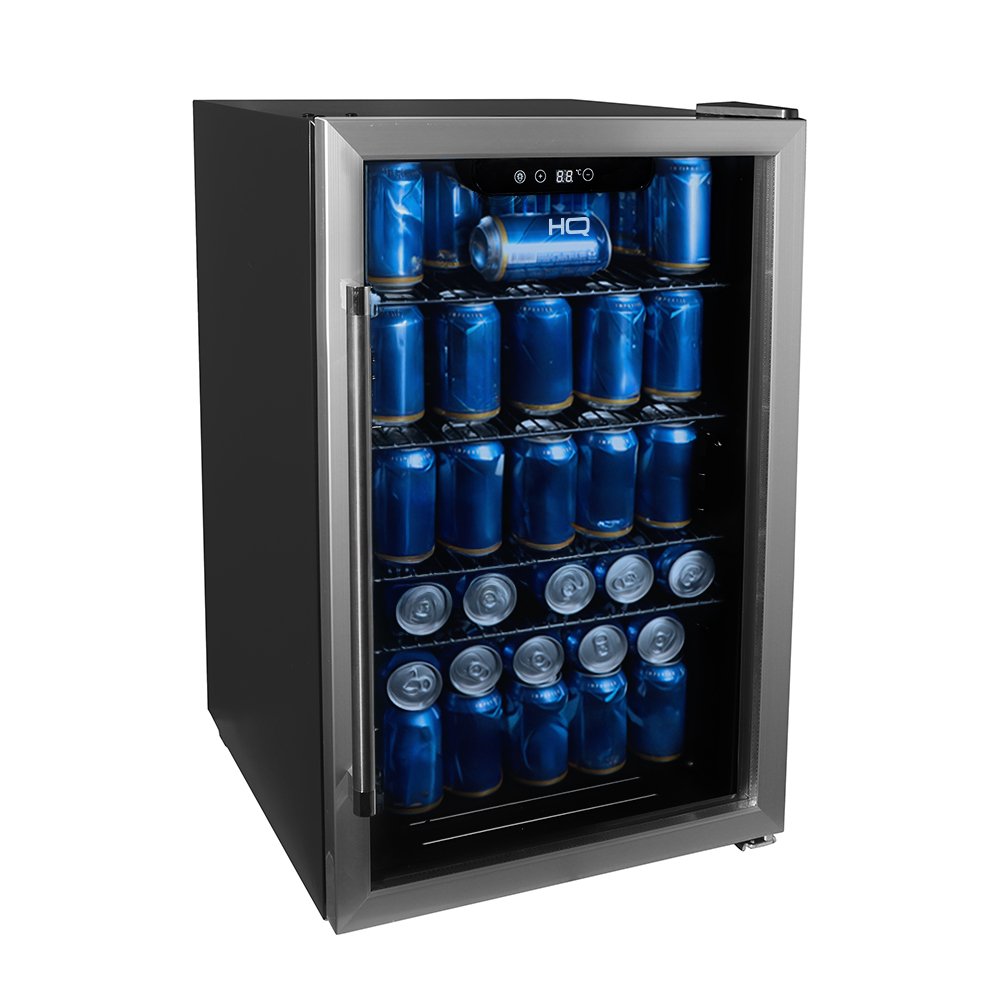 Cervejeira Expositor Vertical Hq Vidro Duplo 125 Litros Preta E Inox Hq-125Cevpv2 220V