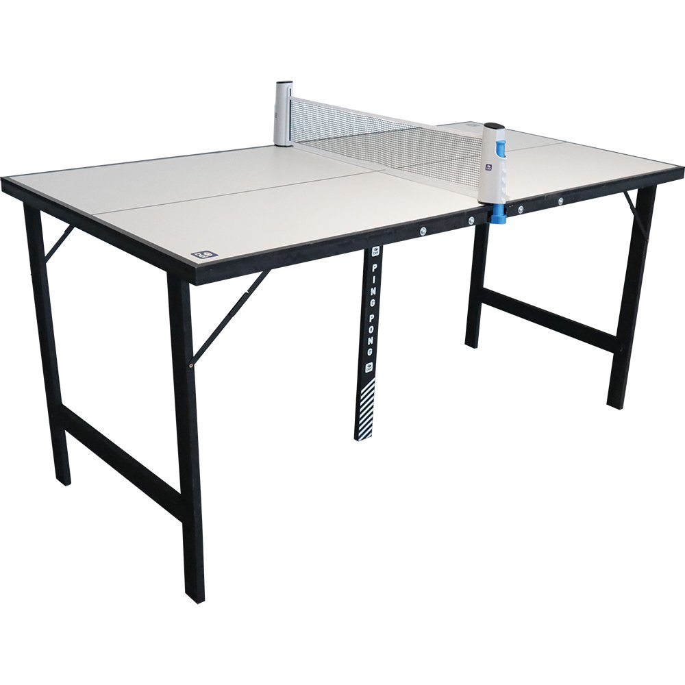 Mini Mesa de Ping Pong Portátil com Kit 1 Rede Retrátil 2 Raquetes e 3 Bolinha Bel