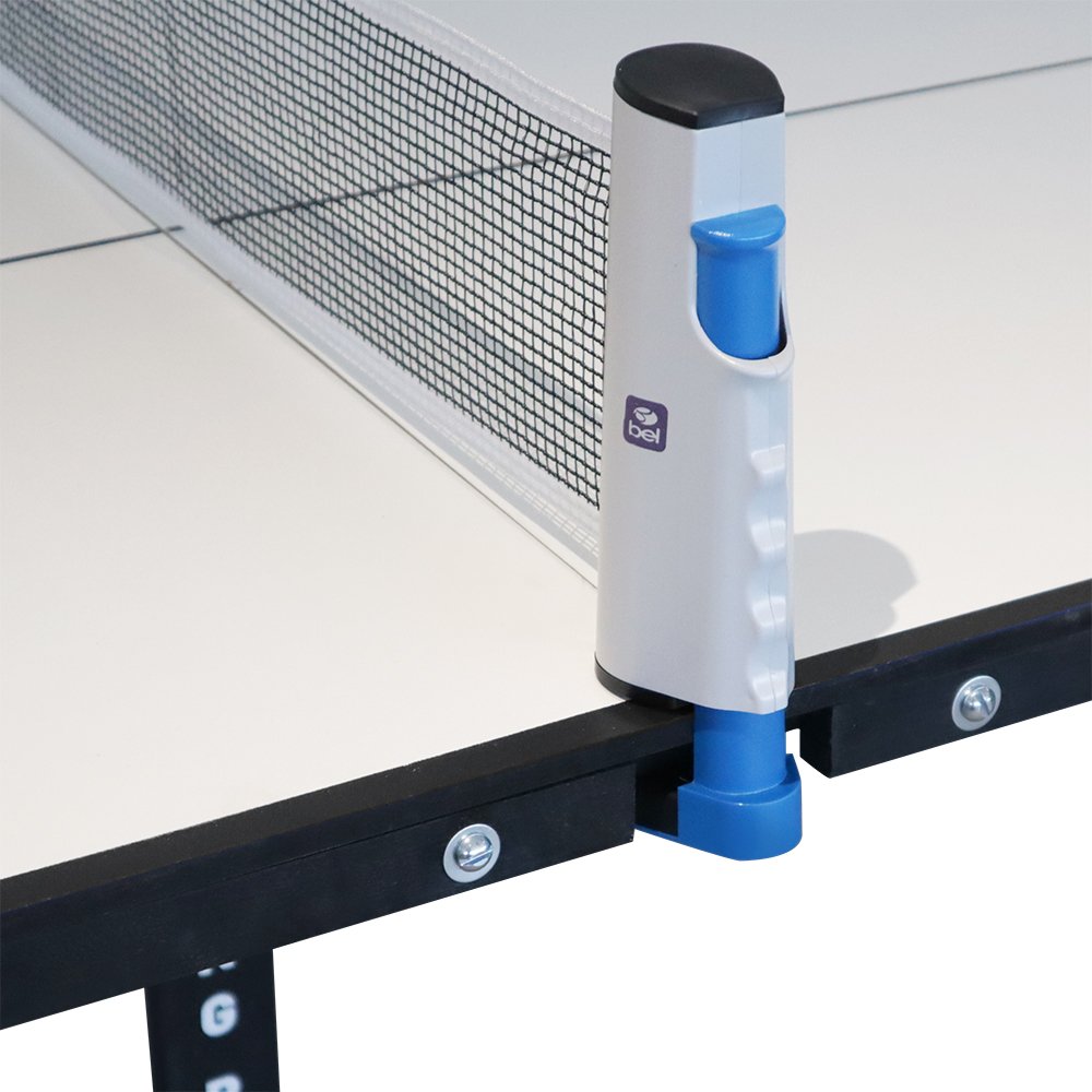Mini Mesa de Ping Pong Portátil com Kit 1 Rede Retrátil 2 Raquetes e 3 Bolinha Bel