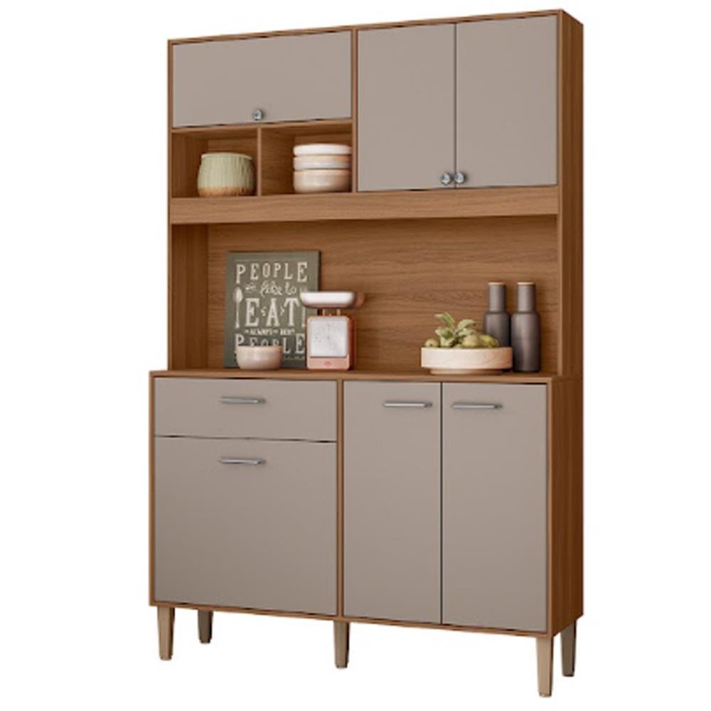 Armario de Cozinha Erva Doce 120 cm 6 Portas e 1 Gaveta - Nicioli