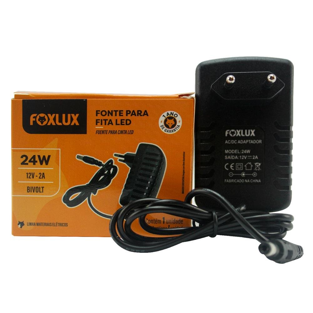 Fonte para Fita LED 24W Bivolt Foxlux