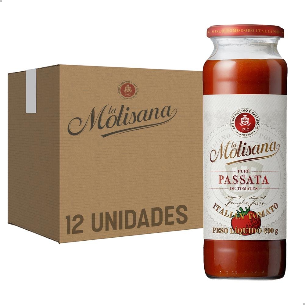 Passata Di Pomodoro Tradicional La Molisana 690G Caixa Com 12 Unidades