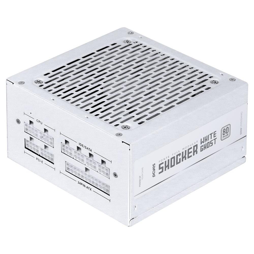 Fonte Gamer Pcyes Shocker Full Modular 500w 80 Plus White - White Ghost - Fm500wwg