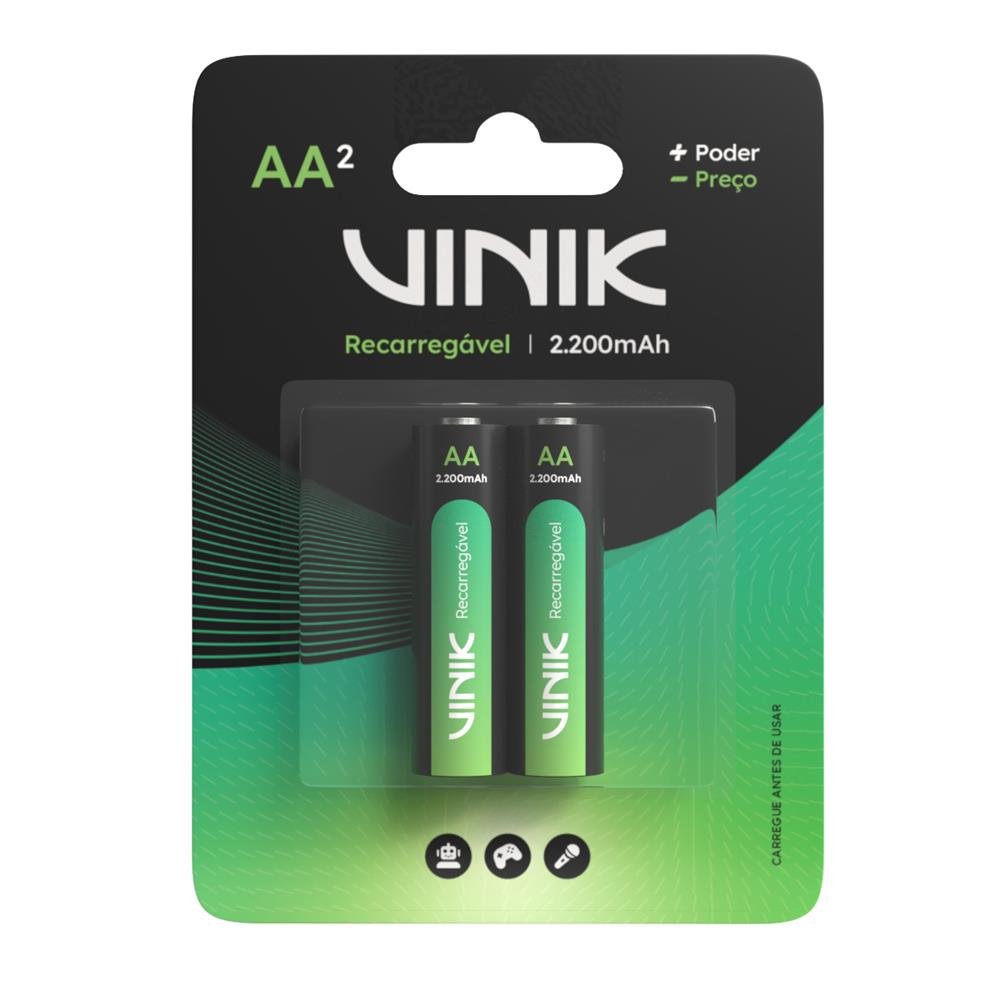 Pilha Recarregável Aa C/2 - 2200mah 1.2v - Vp2ab2r