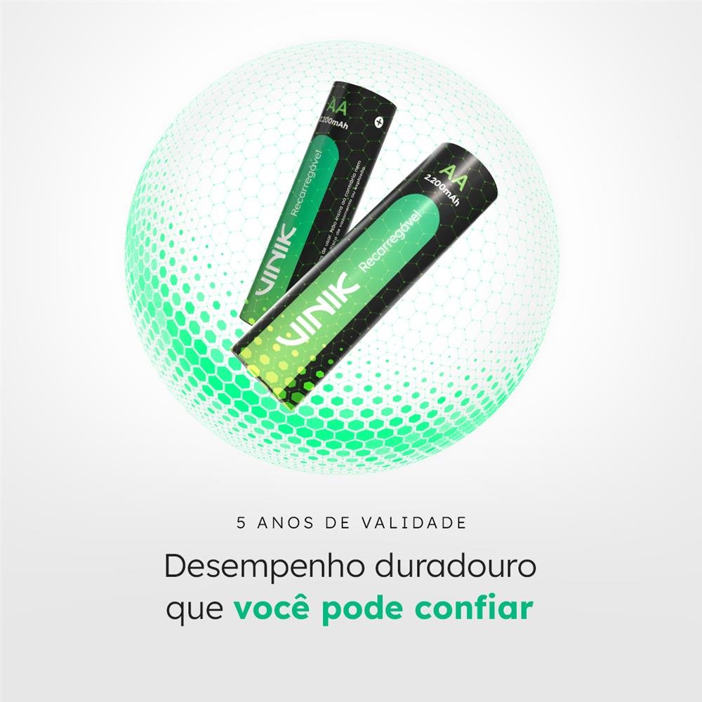 Pilha Recarregável Aa C/2 - 2200mah 1.2v - Vp2ab2r