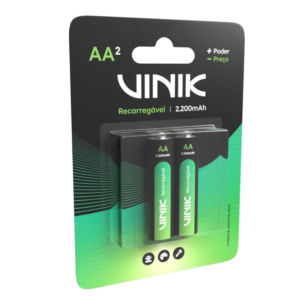 Pilha Recarregável Aa C/2 - 2200mah 1.2v - Vp2ab2r