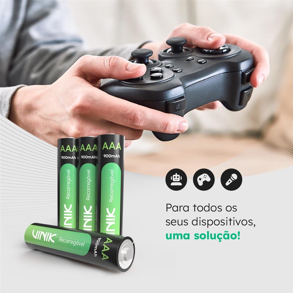 Pilha Recarregável Aaa C/2 - 900mah 1.2v - Vp3ab2r
