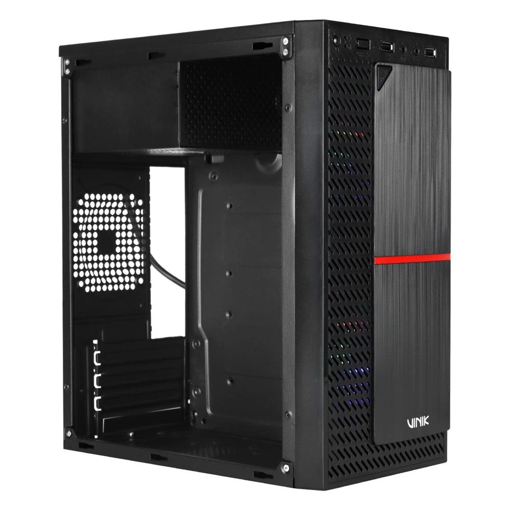 Gabinete Gamer Vinik Plate Lateral Acrílico C/ 2 Fans - Ggpacbk