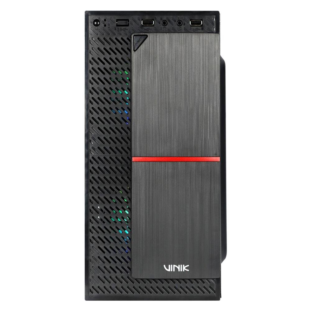 Gabinete Gamer Vinik Plate Lateral Acrílico C/ 2 Fans - Ggpacbk