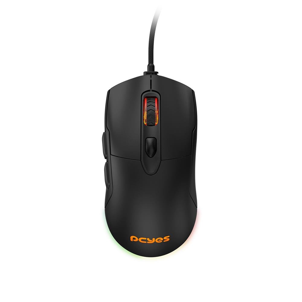 Mouse Gamer Pcyes Malus Black Vulcan - 12400 Dpi - Rgb - 6 Botões - Pmgmbv