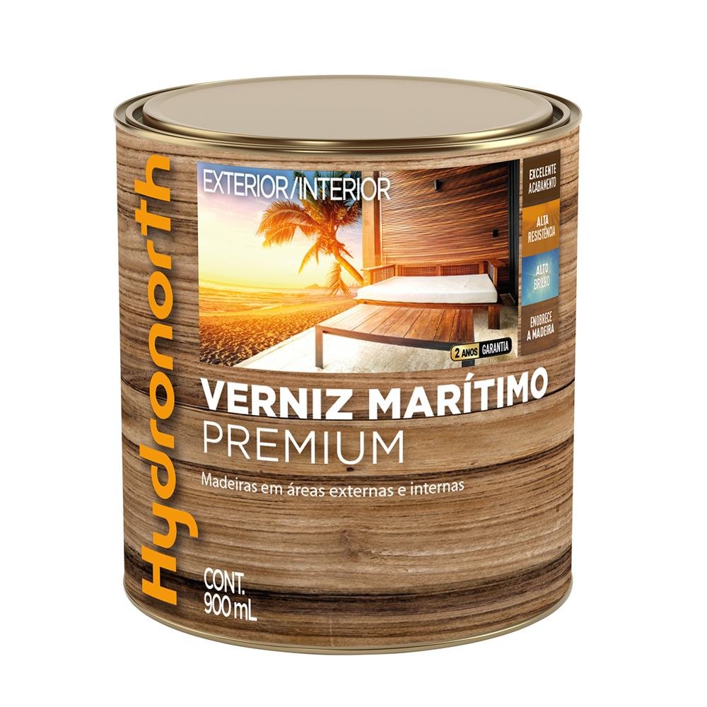 Verniz Maritimo Premium Brilhante Hydronorth Natural Lata 900 Ml