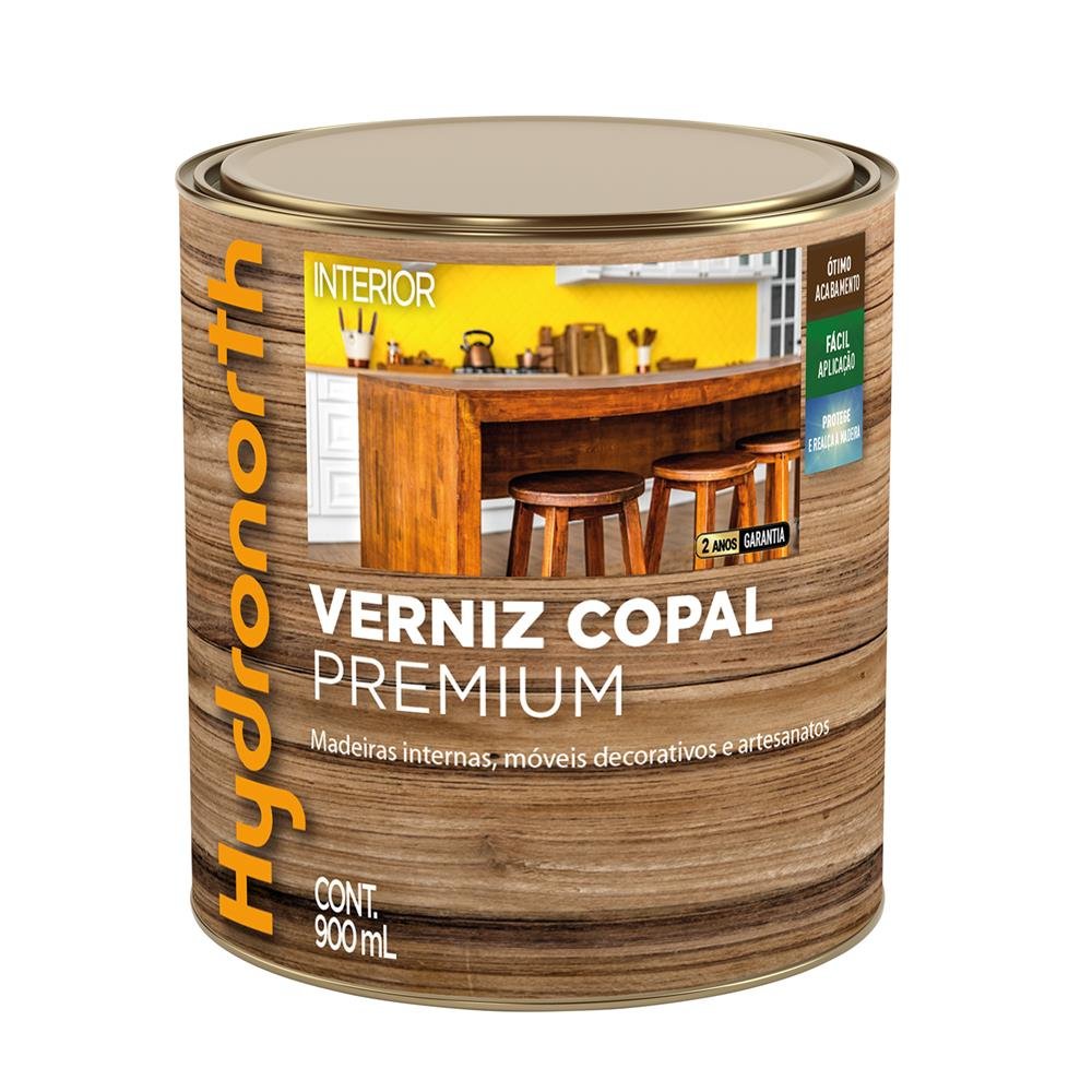 Verniz Copal Premium Brilhante Hydronorth Natural Lata 900 Ml