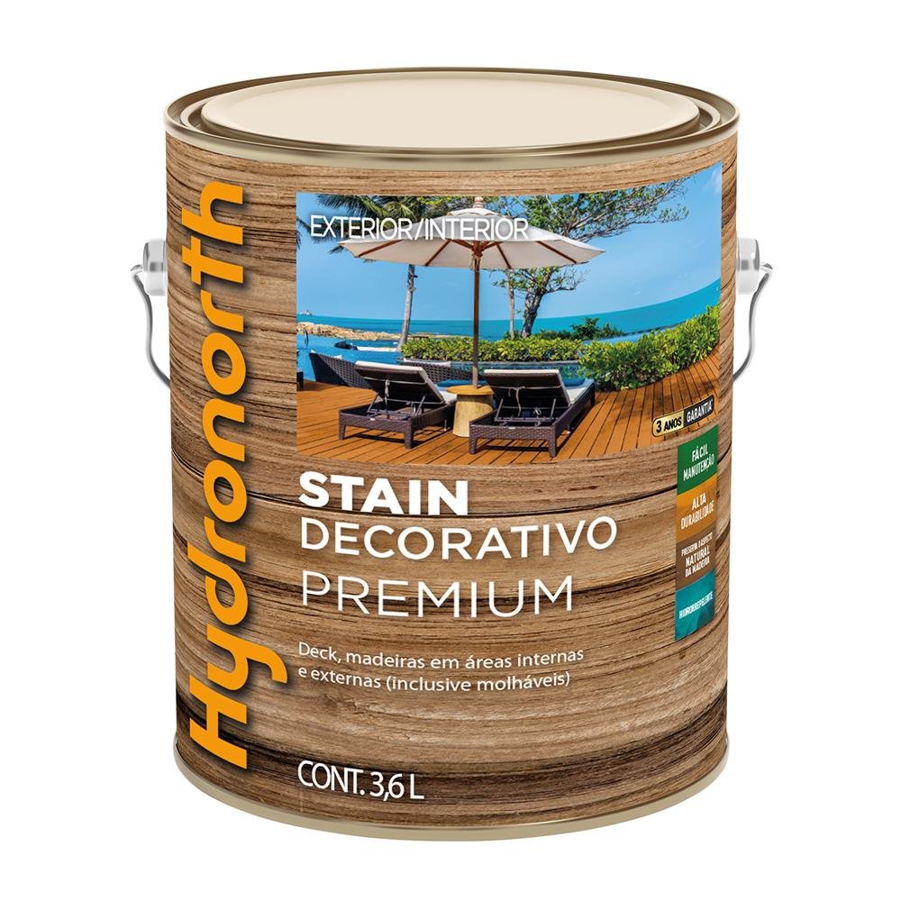 Stain Decorativo Premium Acetinado Hydronorth Natural Galao 3,6 L