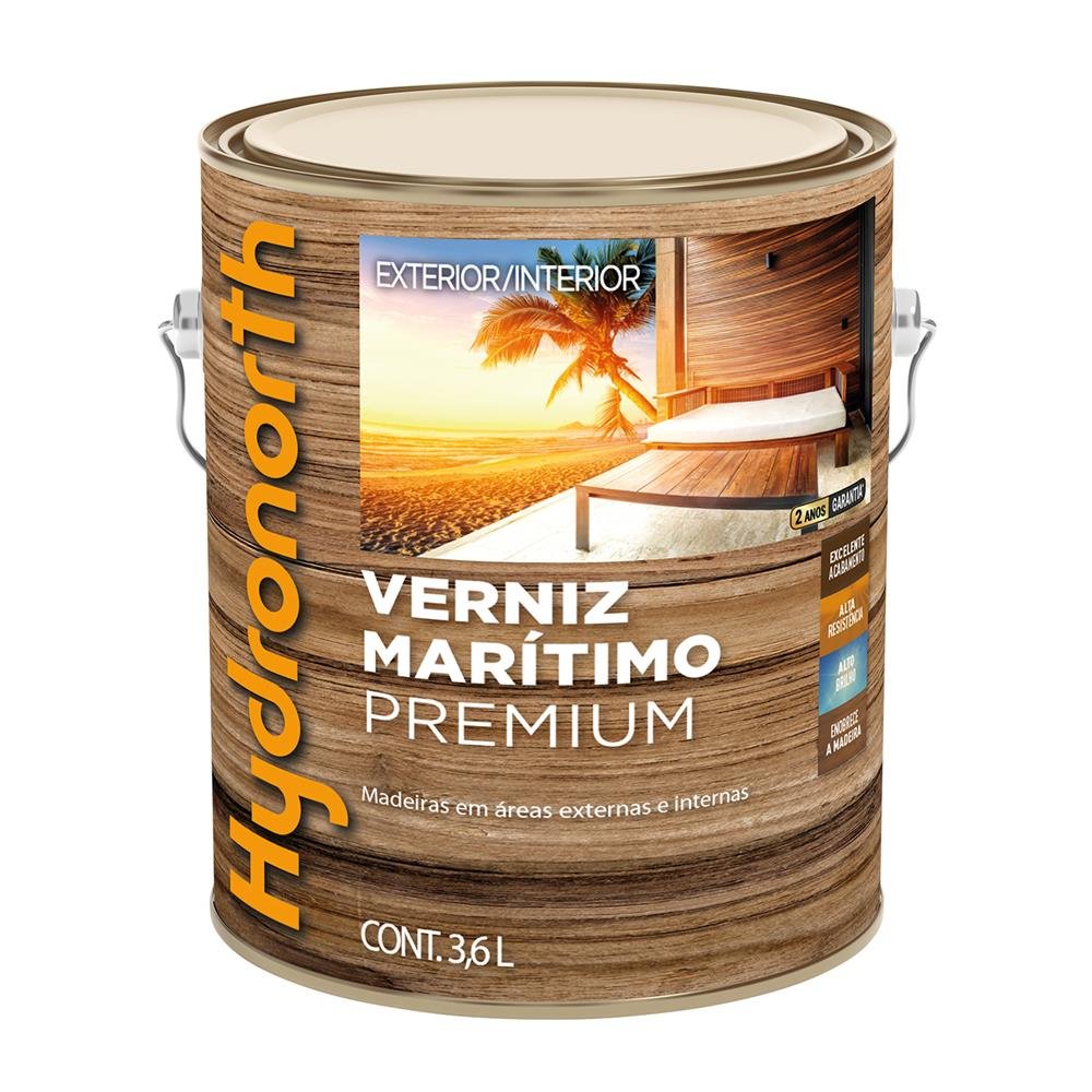 Verniz Maritimo Premium Brilhante Hydronorth Natural Galao 3,6 L