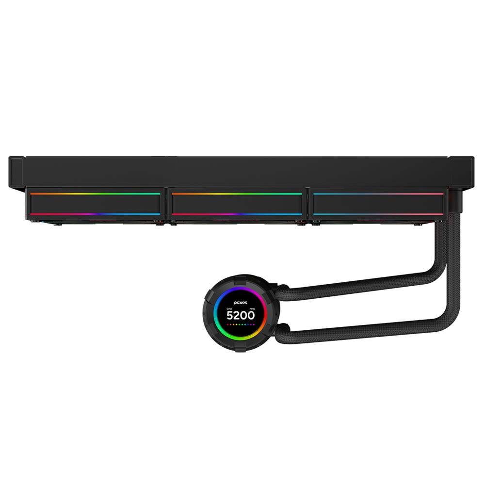 Water Cooler Pcyes Vision 360mm Black Vulcan - Tela Lcd 2,1" - Vs360bv