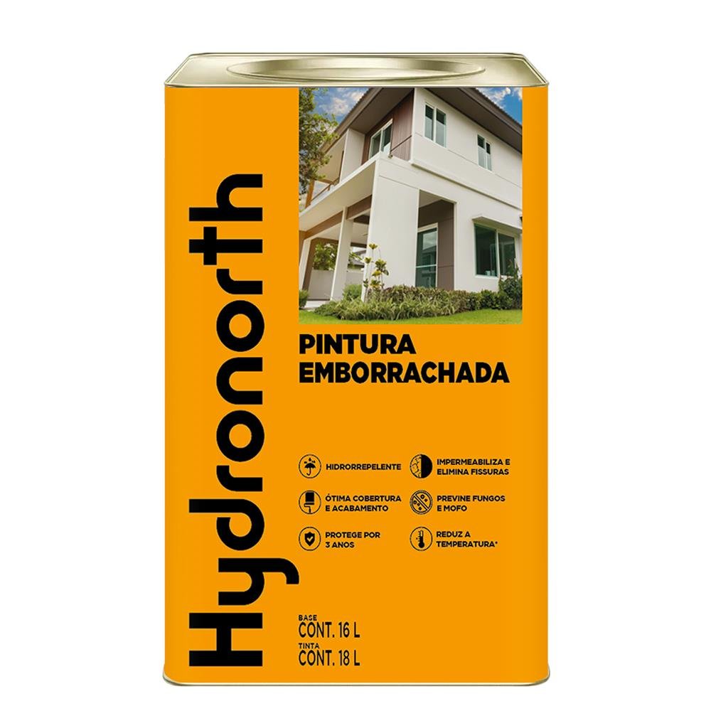 Tinta Impermeabilizante Pintura Emborrachada Fosco Hydronorth Branco Lata 18 L