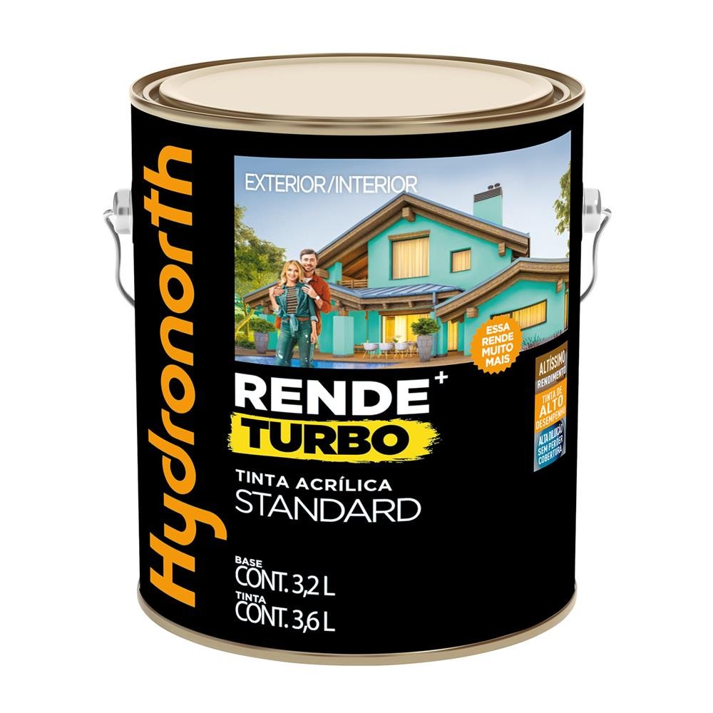 Tinta Acrílica Standard Rende+ Semibrilho Hydronorth Branco Gelo Galao 3,6 L