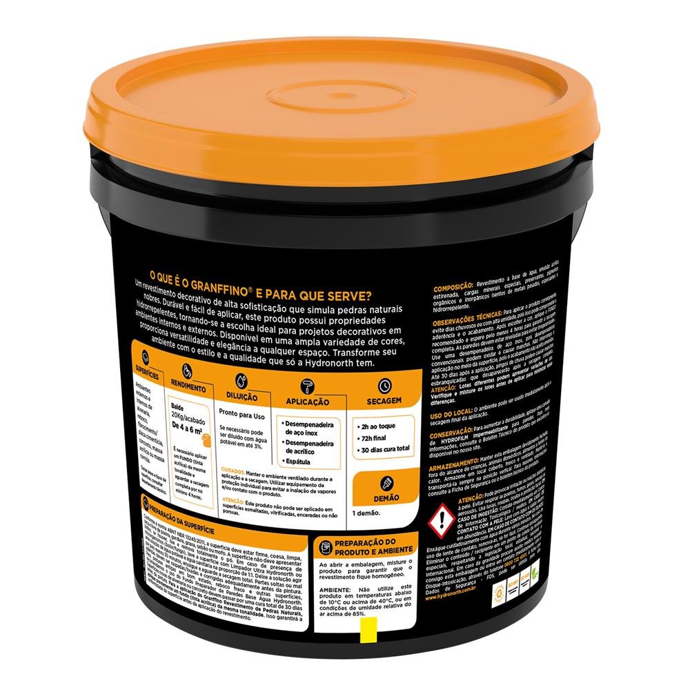 Granffino Pedras Naturais Hydronorth Branco Balde Plastico 20 Kg
