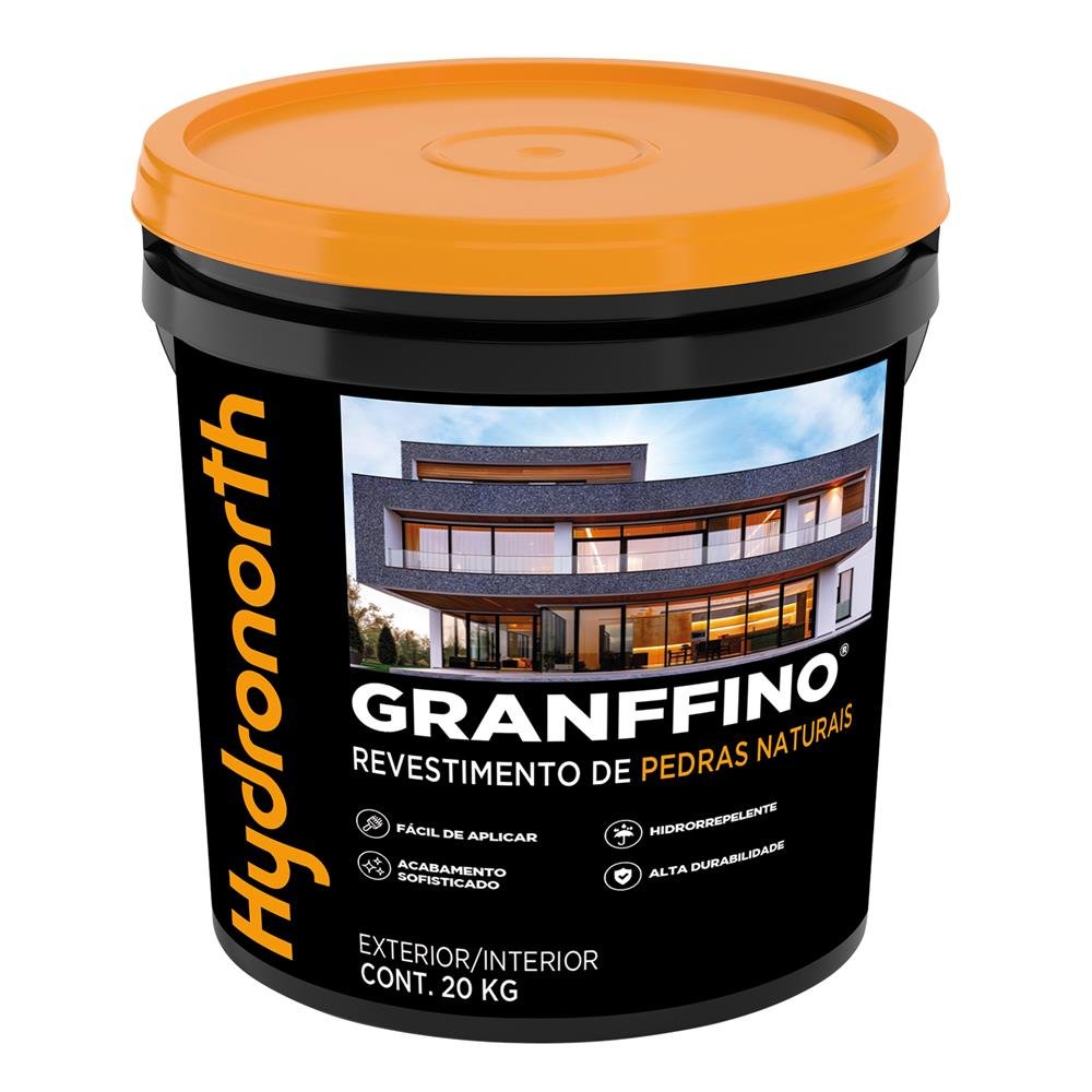 Granffino Pedras Naturais Hydronorth Cinza Claro Balde Plastico 20 Kg