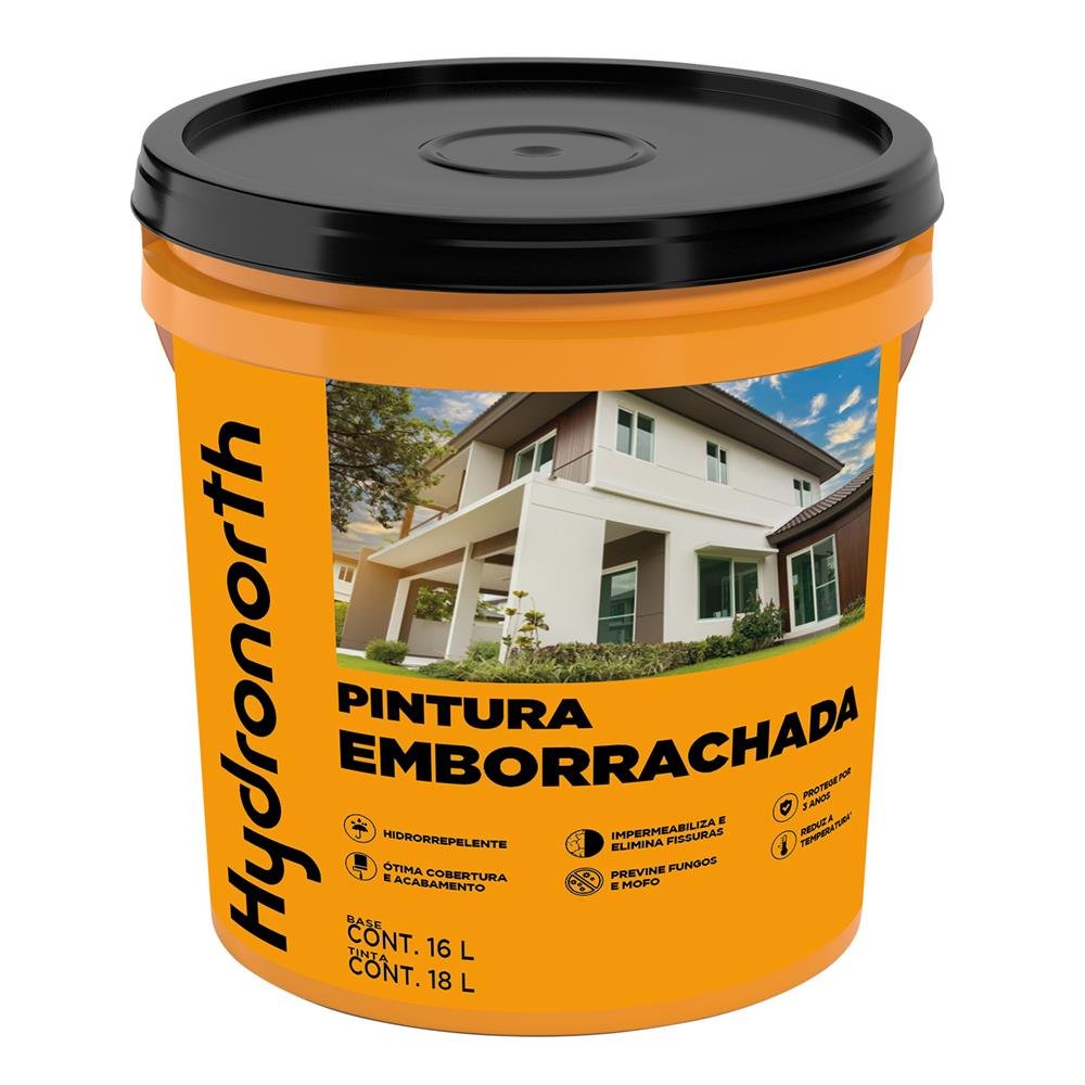 Tinta Impermeabilizante Pintura Emborrachada Fosco Hydronorth Concreto Balde Plastico 18 L