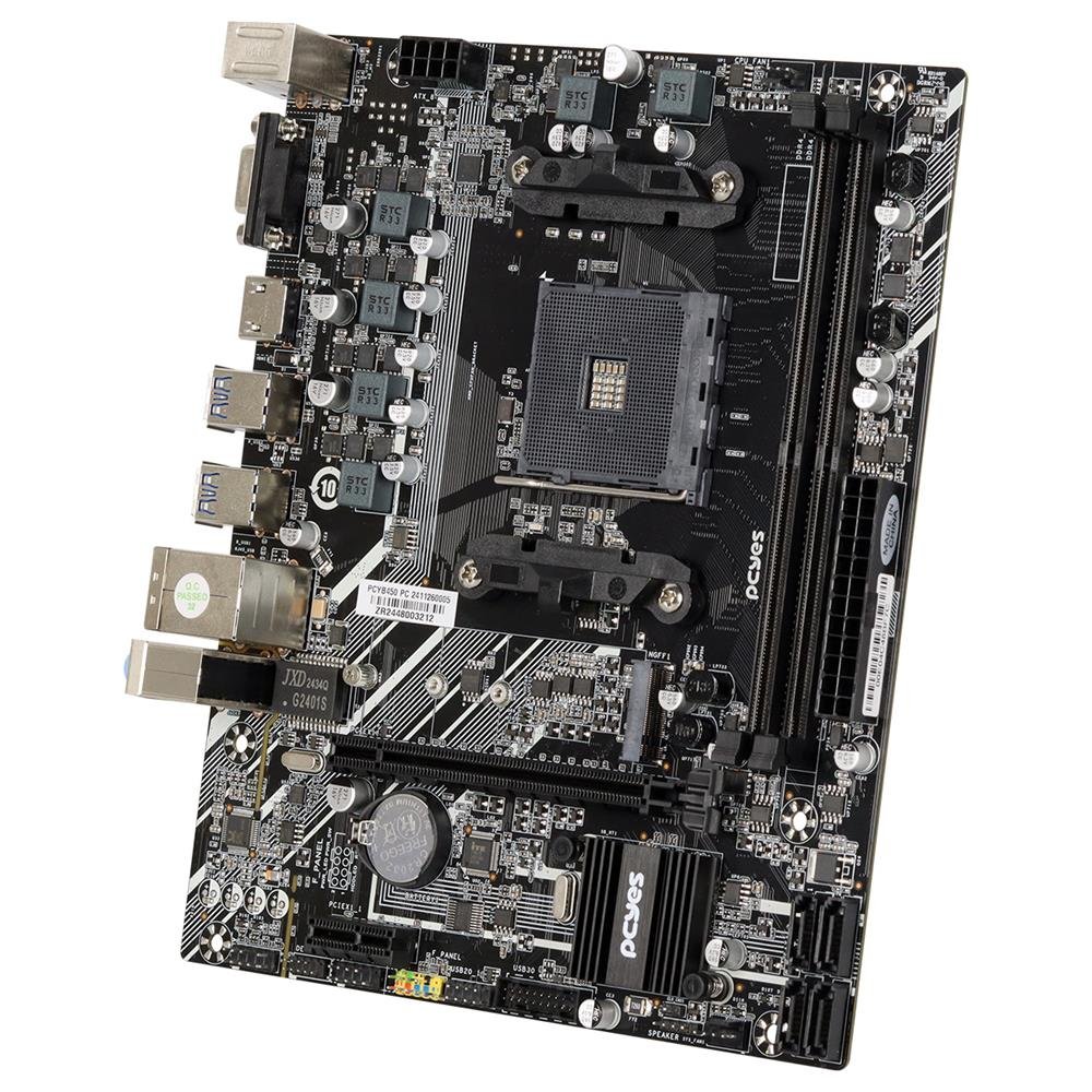 Placa Mãe Pcyes B450, Amd Am4, 2x Ddr4 (max 64gb), M.2 Nvme, 4x Usb 3.0, Rede 1000, Hdmi, Vga, M-atx - Pcyb450-rz564