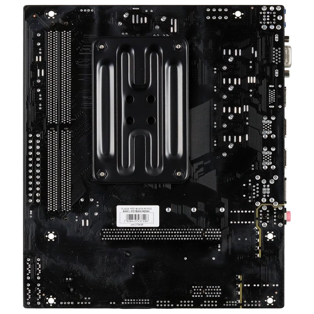Placa Mãe Pcyes B450, Amd Am4, 2x Ddr4 (max 64gb), M.2 Nvme, 4x Usb 3.0, Rede 1000, Hdmi, Vga, M-atx - Pcyb450-rz564