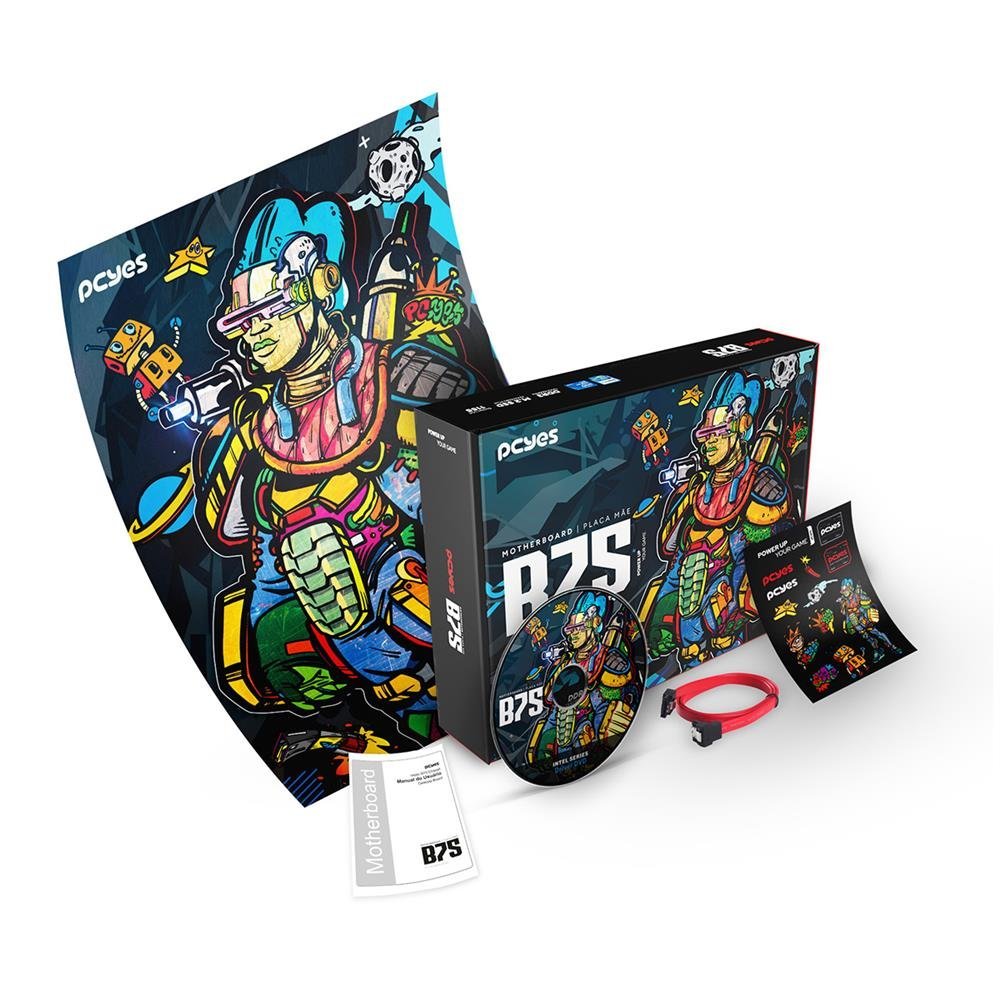 Placa Mãe Pcyes B75 Lga 1155 2xddr3 (max 16gb) M.2 Nvme 2xusb 3.0, 4xusb 2.0 Rede 1000 Hdmi/vga M-atx - Pcyb75-3g16
