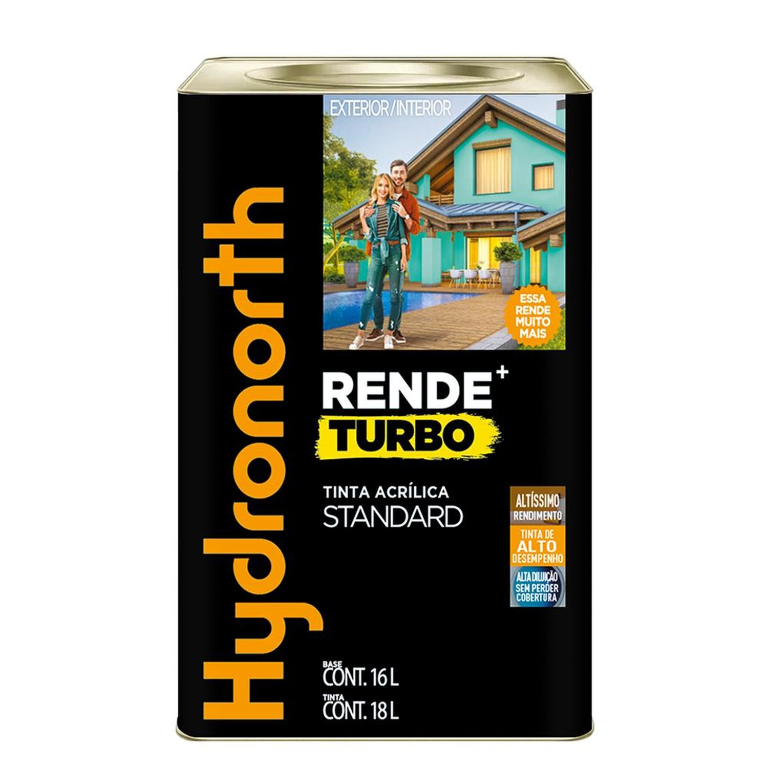 Tinta Acrílica Standard Rende Turbo Fosco Hydronorth Algodao Cinzento Lata 18 L