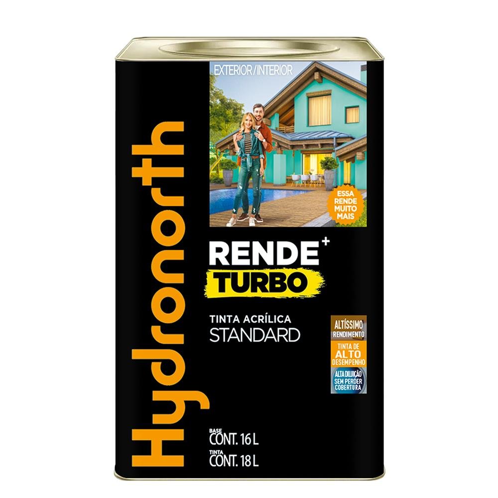 Tinta Acrílica Standard Rende Turbo Fosco Hydronorth Branco Gelo Lata 18 L