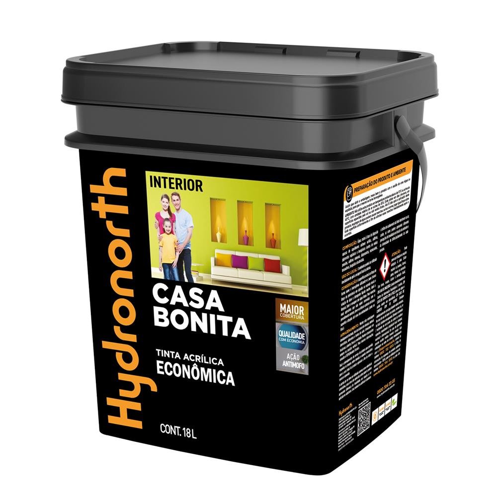 Tinta Acrílica Econômica Casa Bonita Fosco Hydronorth Erva Doce Balde Plastico 18 L