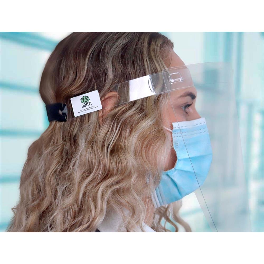 Máscara De Proteção Facial Face Shield Eco Petg Com 10 Unidades