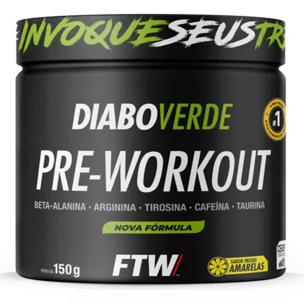 Pre Treino Diabo Verde 150g Sabor Frutas Amarelas