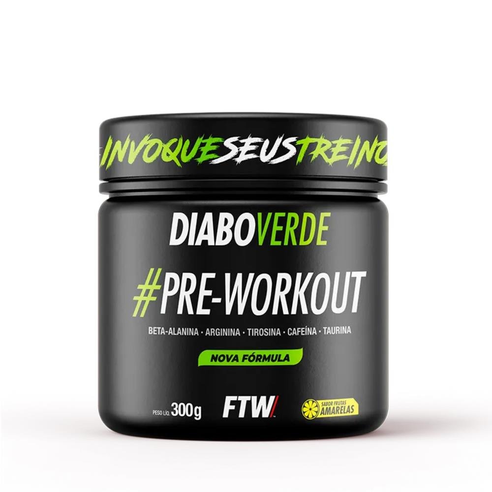 Pre Treino Diabo Verde 300g Sabor Frutas Amarelas