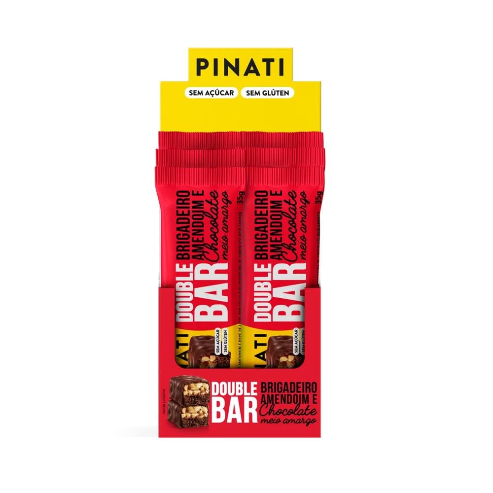 Pinati Double Bar Brigadeiro Amendoim e Chocolate Meio Amargo 35g