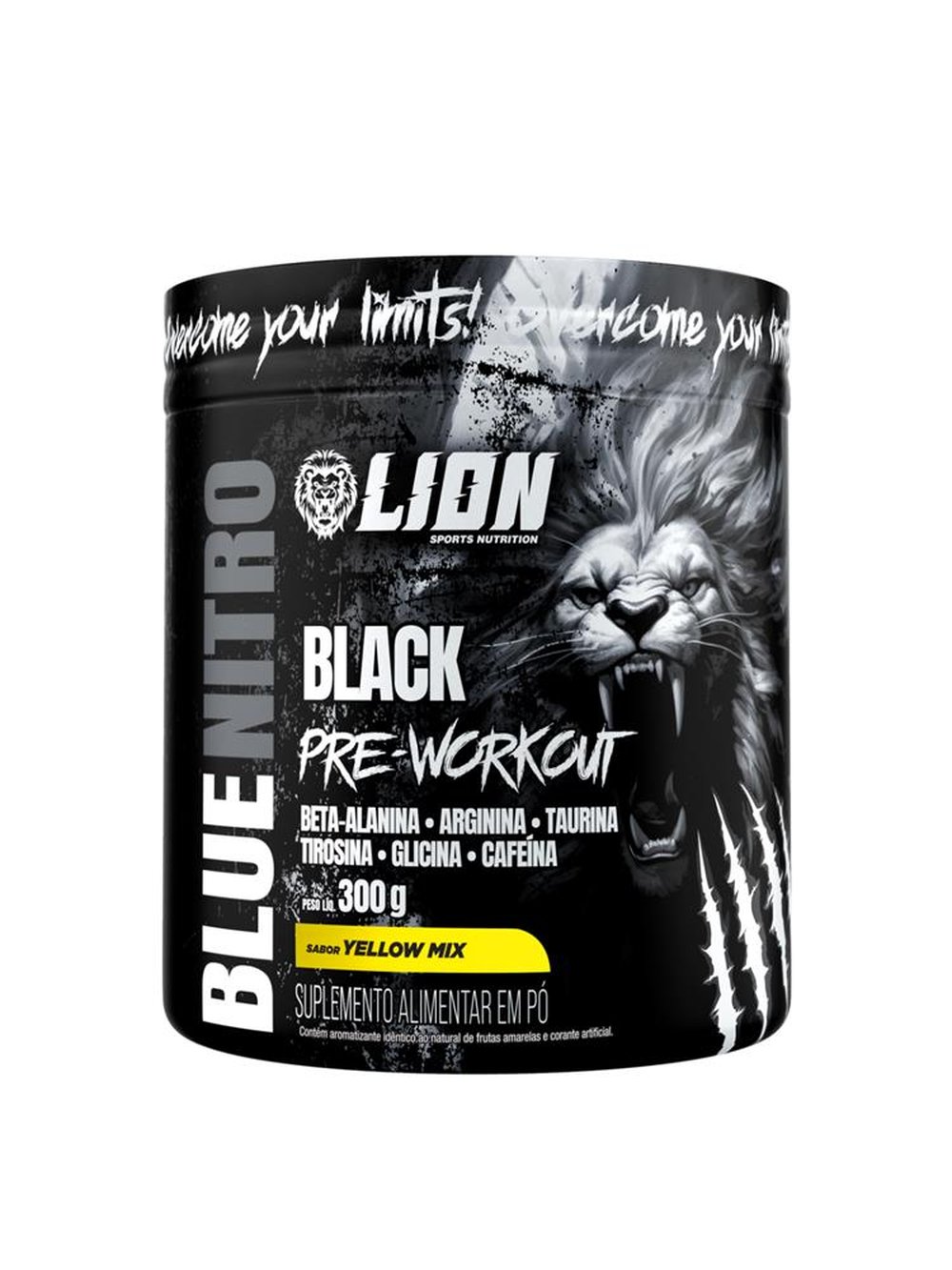 Pre Treino Blue Nitro Black 300g Yellow Mix Lion Sports Nutrition