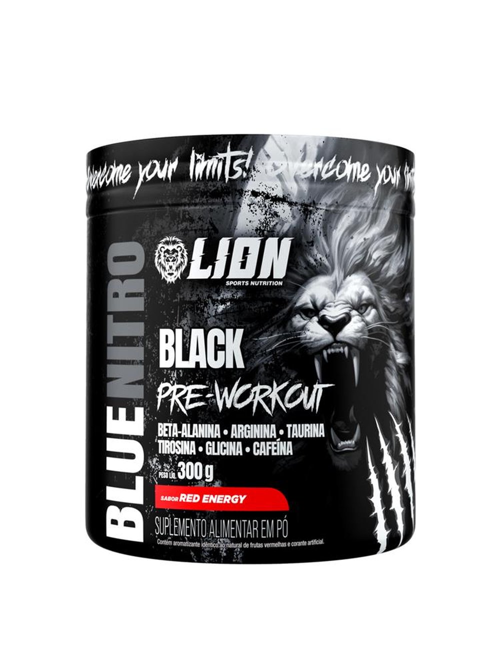 Pre Treino Blue Nitro Black 300g Red Energy Lion Sports Nutrition