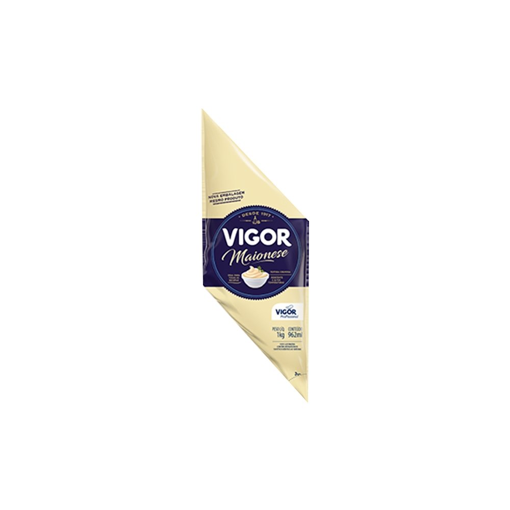 Maionese Vigor Sachê 1Kg - Embalagem com 6 Unidades