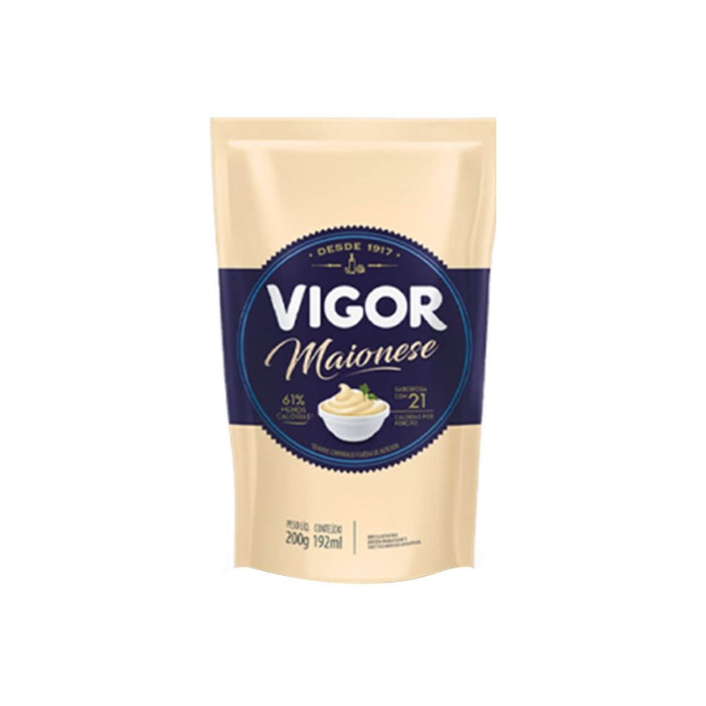 Maionese Vigor Pouch 200g - Embalagem com 24 Unidades