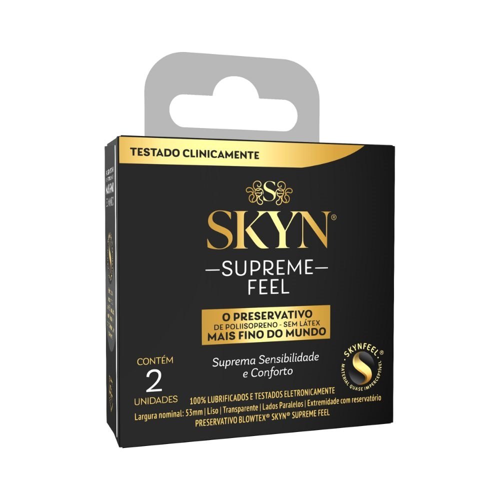 Preservativo Blowtex Lubrificado Skyn Supreme - Embalagem com 2 Unidades