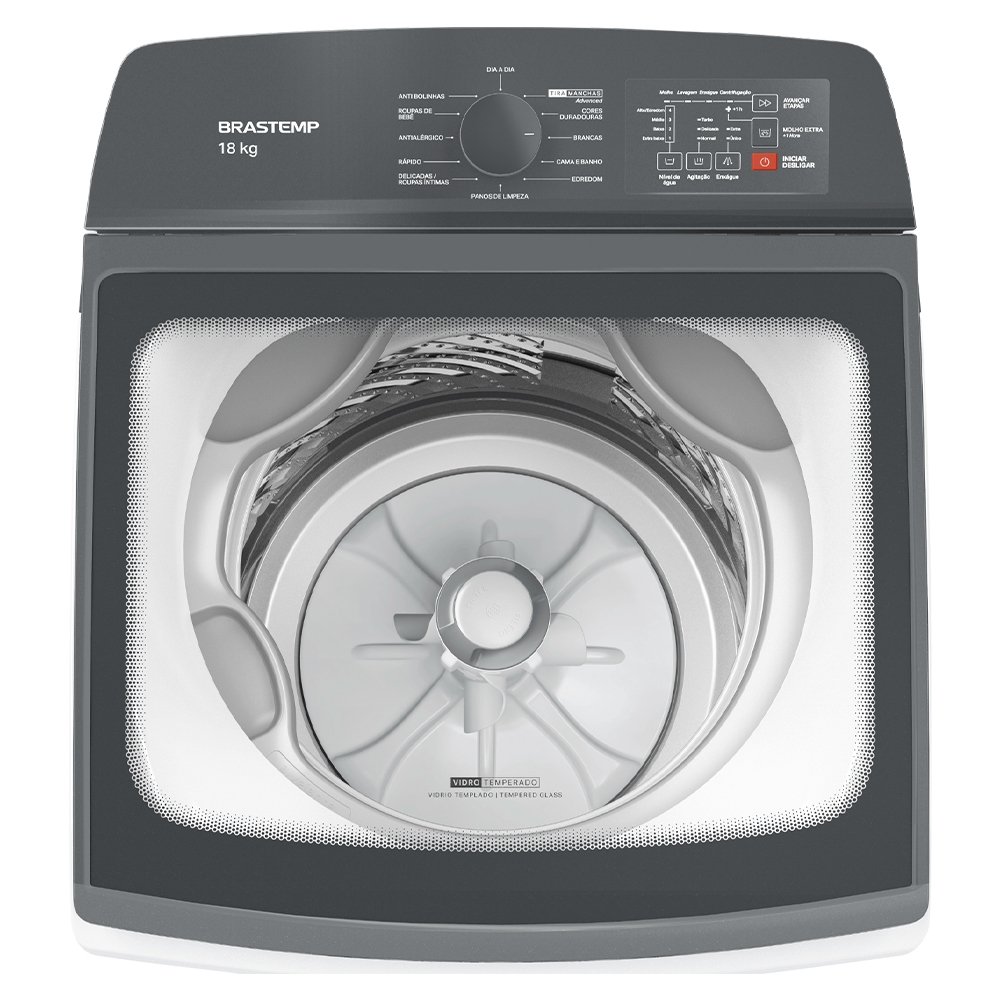 Máquina de Lavar Roupas 18Kg Brastemp BWF18ABANA - Automática, Branca, 110V