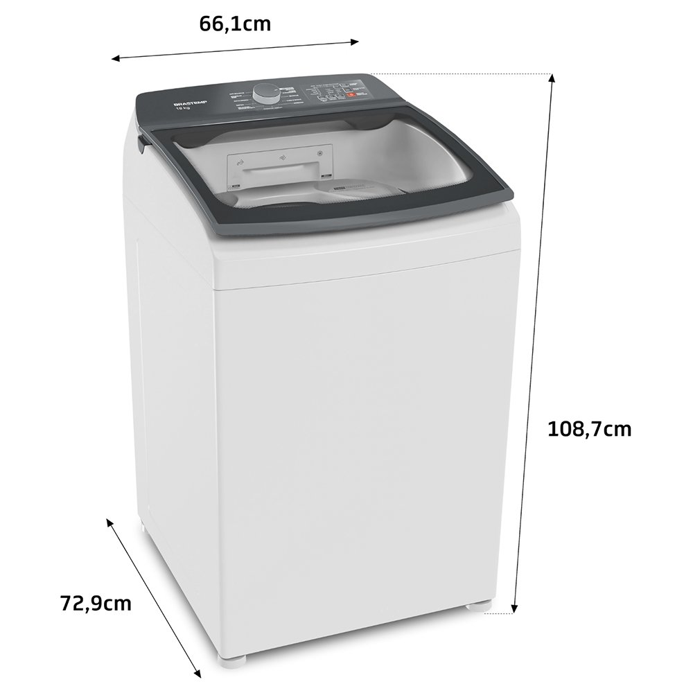 Máquina de Lavar Roupas 18Kg Brastemp BWF18ABANA - Automática, Branca, 110V