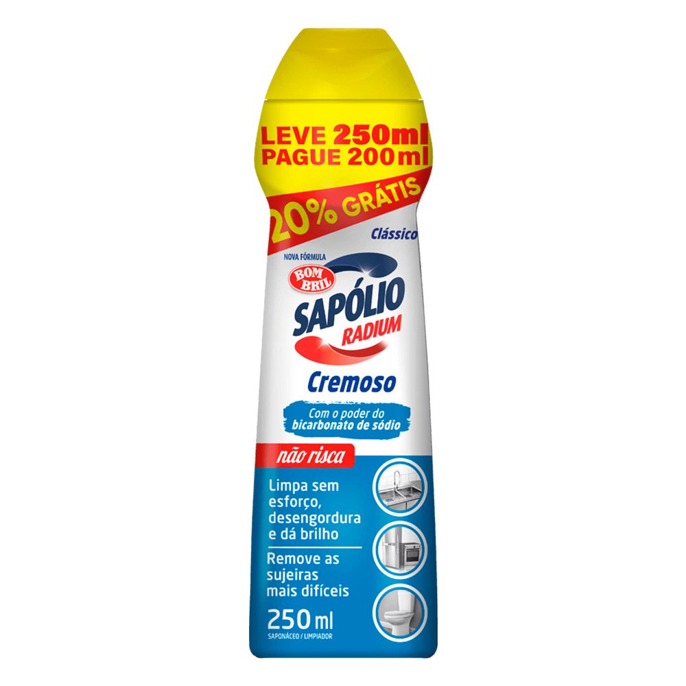 Sapolio Radium Cremoso Classico 250ml 20% Gratis