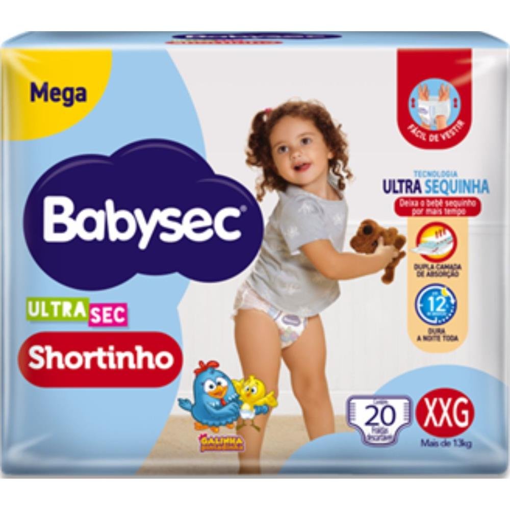 Fralda Babysec Ultra Shortinho Mega Xxg 20 Unidades