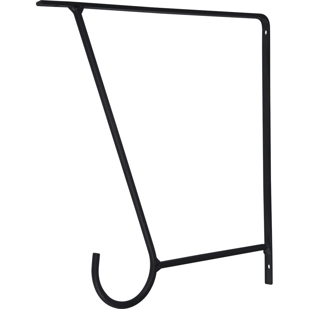 Suporte Em Arame Com Gancho Para Prateleira 25cm Preto