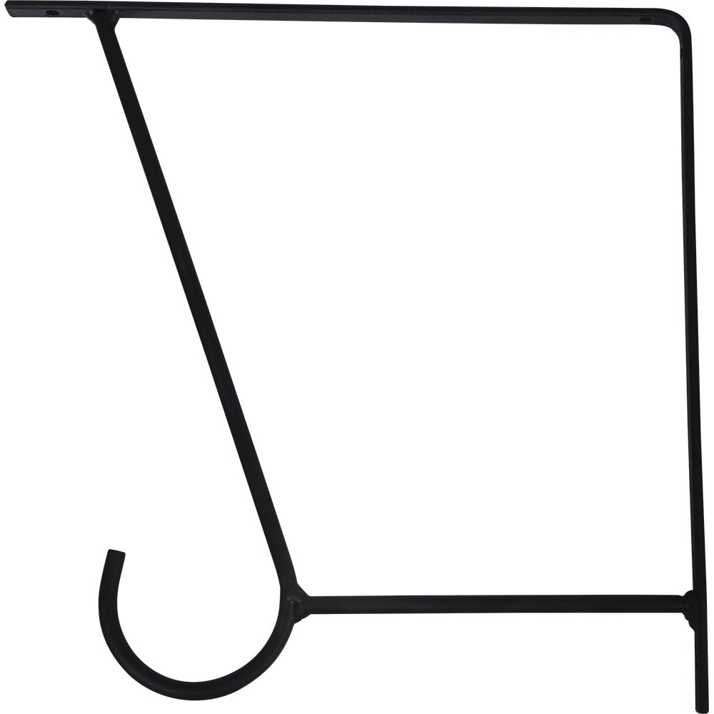 Suporte Em Arame Com Gancho Para Prateleira 25cm Preto