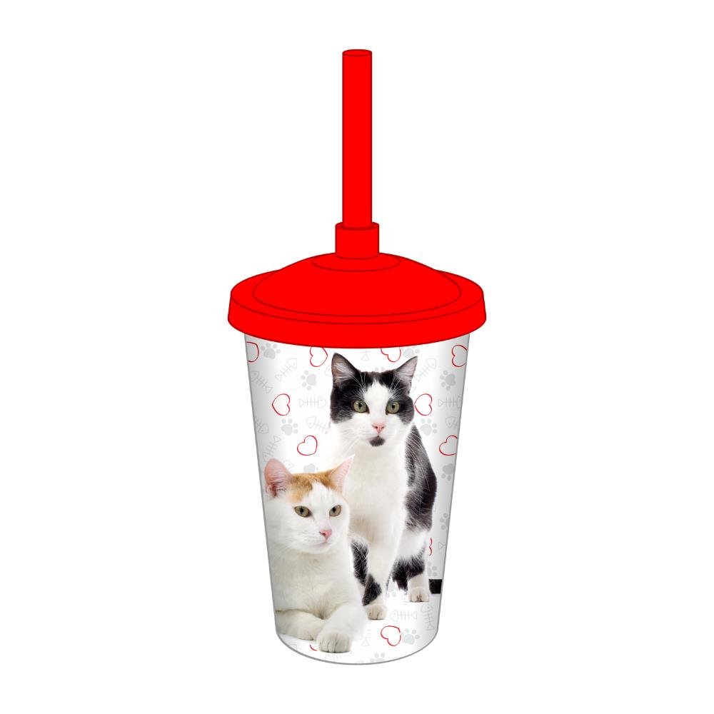 Copo Racas 750 ML Com Tampa E Canudo Com 12 Unidades Cat Srd