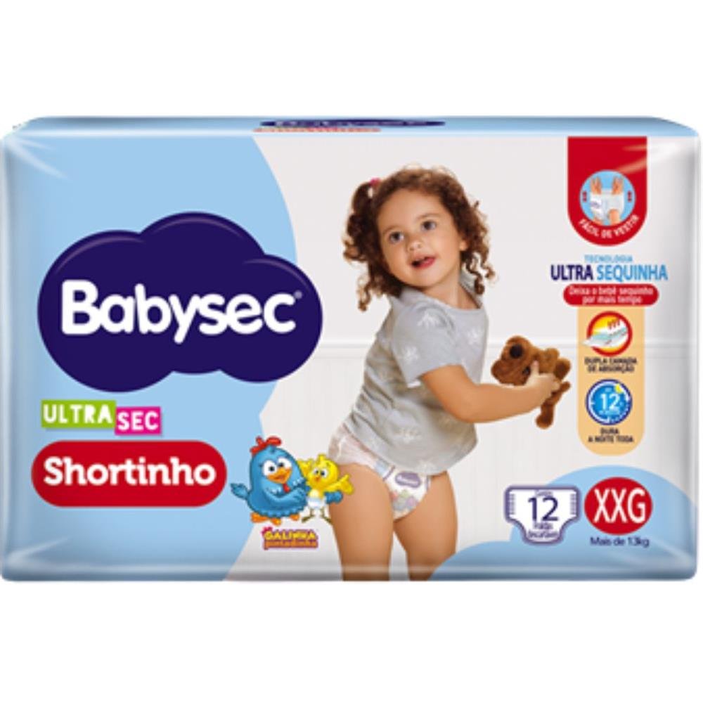 Fralda Babysec Ultra Short Jumbinho Xxg 12 unidades