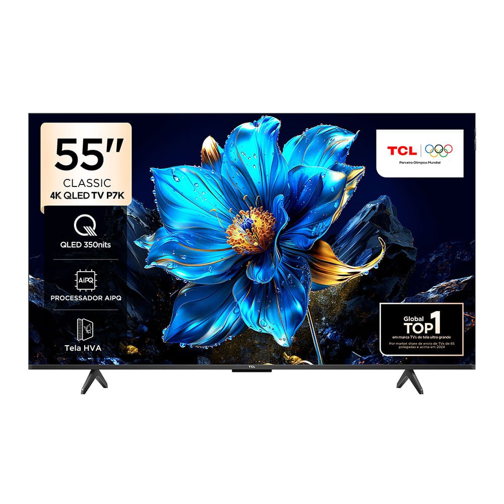 Smart Tv Tcl 55" Qled 4K P7k, Google Tv | Preto Go - 67648