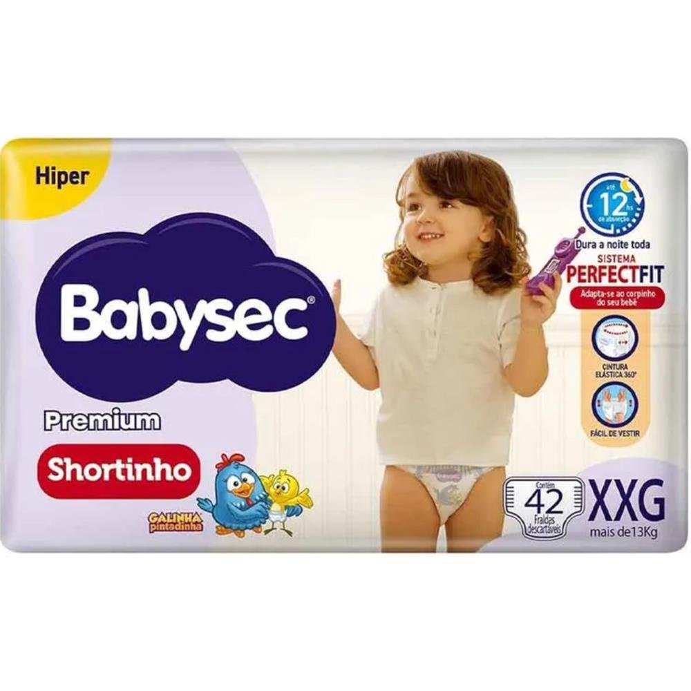 Fralda Babysec Premium Shortinho Hiper Xxg 42 Unidades